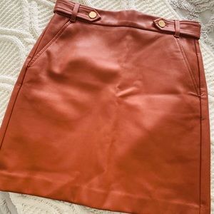 Faux Leather Loft Skirt